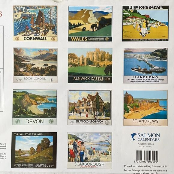 🇬🇧NWT British vintage railway posters calendar collectible - Picture 4 of 15
